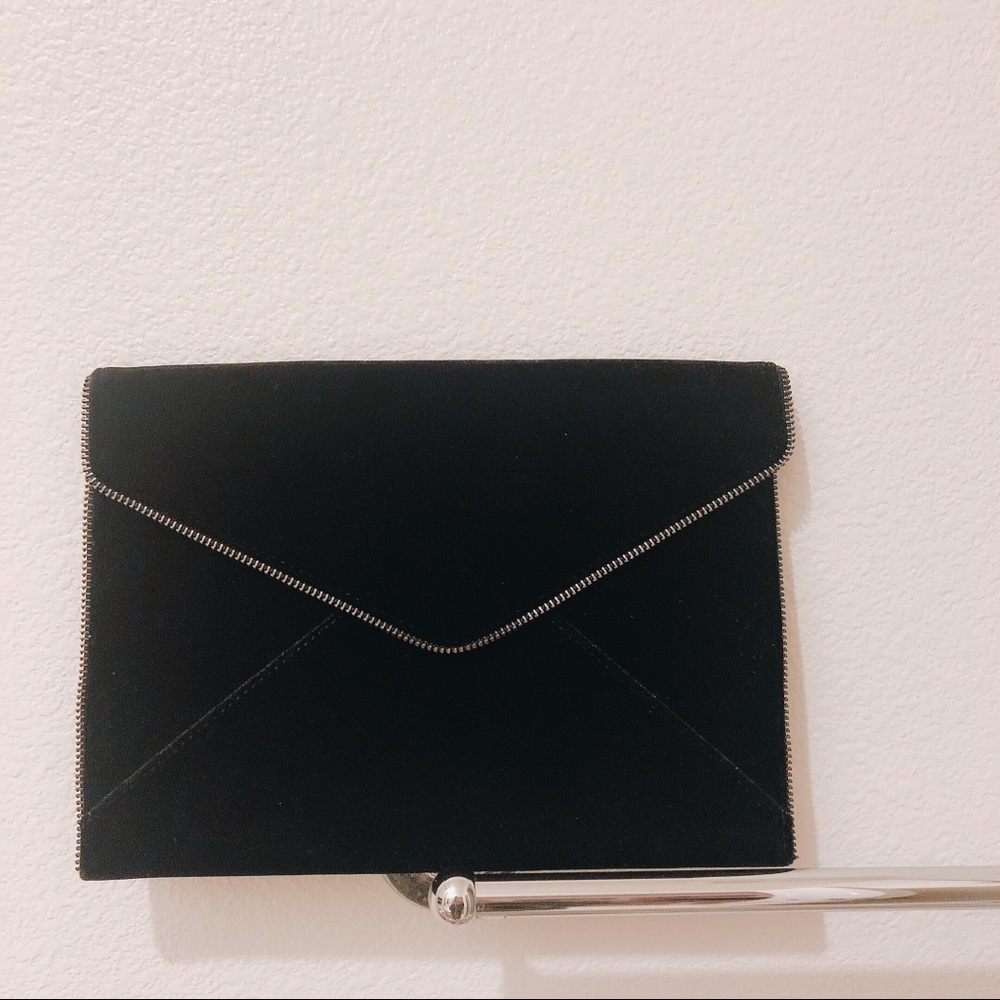 Rebecca Minkoff Black Velvet Envelope Clutch